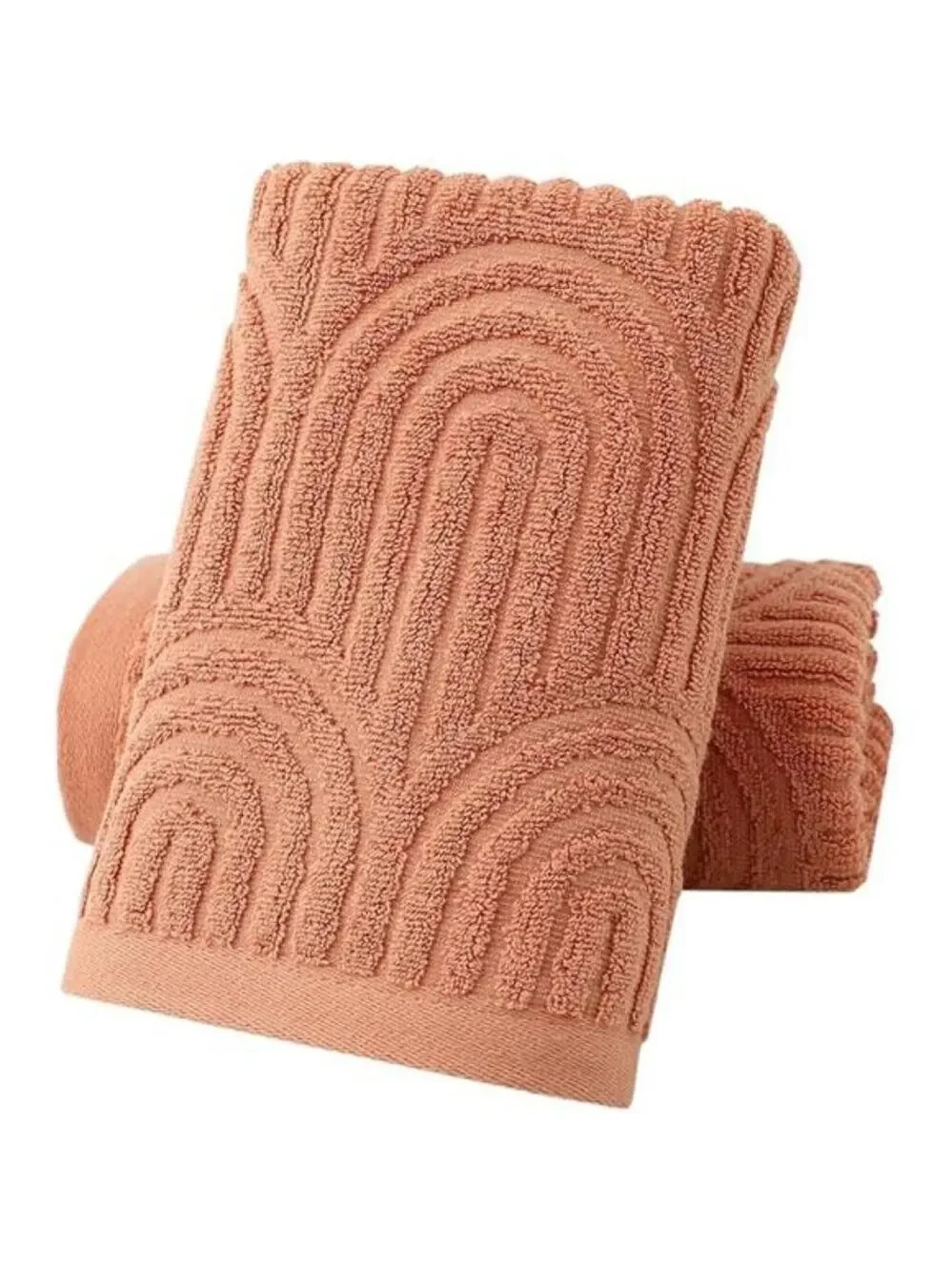 Cotton hand towel set 2 piece striped absorbent soft decorative bathroom kitchen